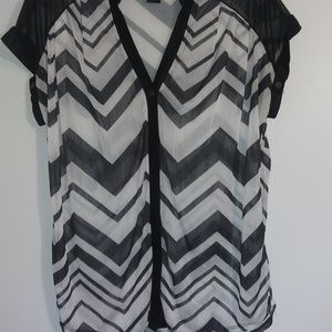 Black and White Blouse